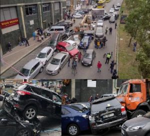 21 автомобиль столкнулся в Киеве